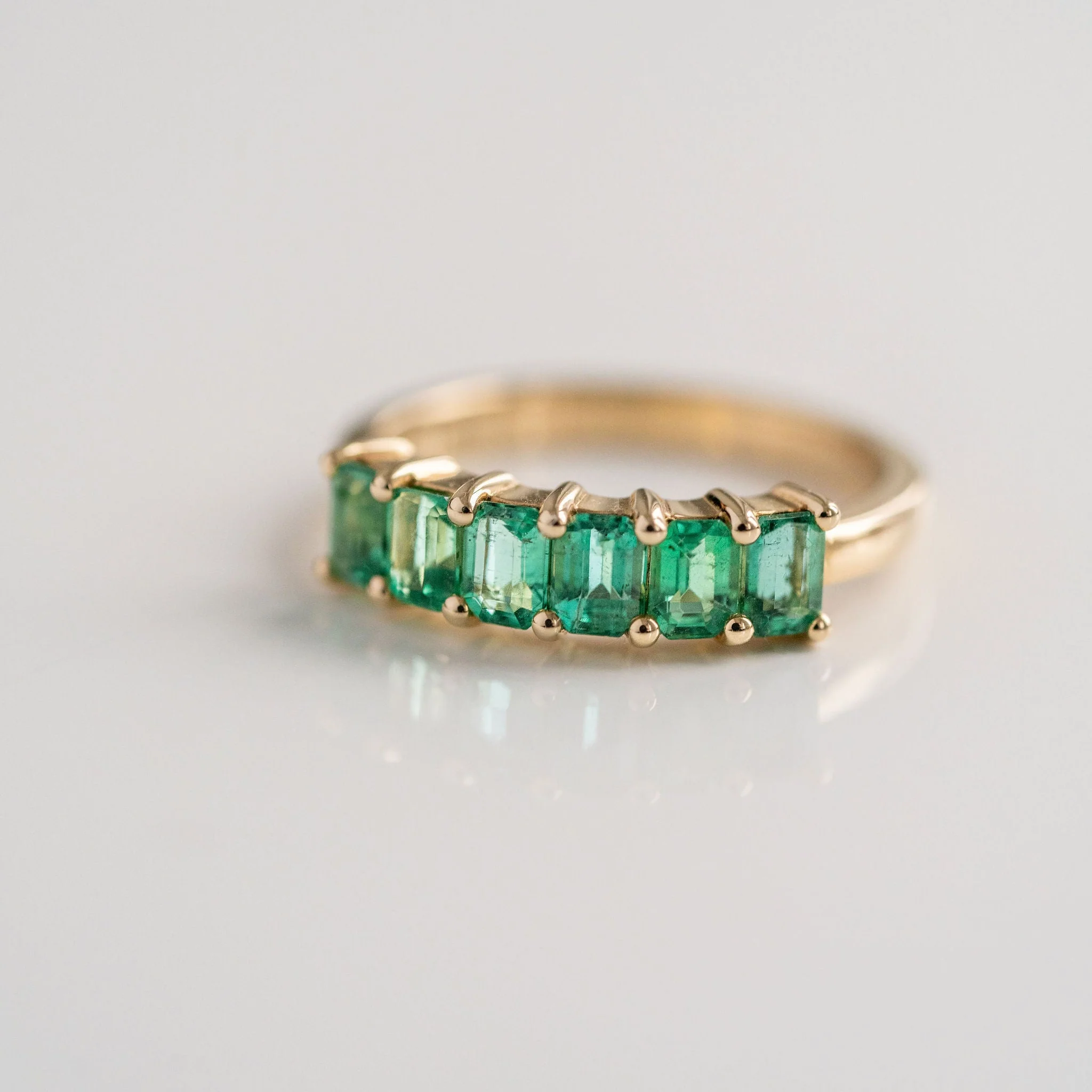 Emerald Cut Emerald Band - Image 5