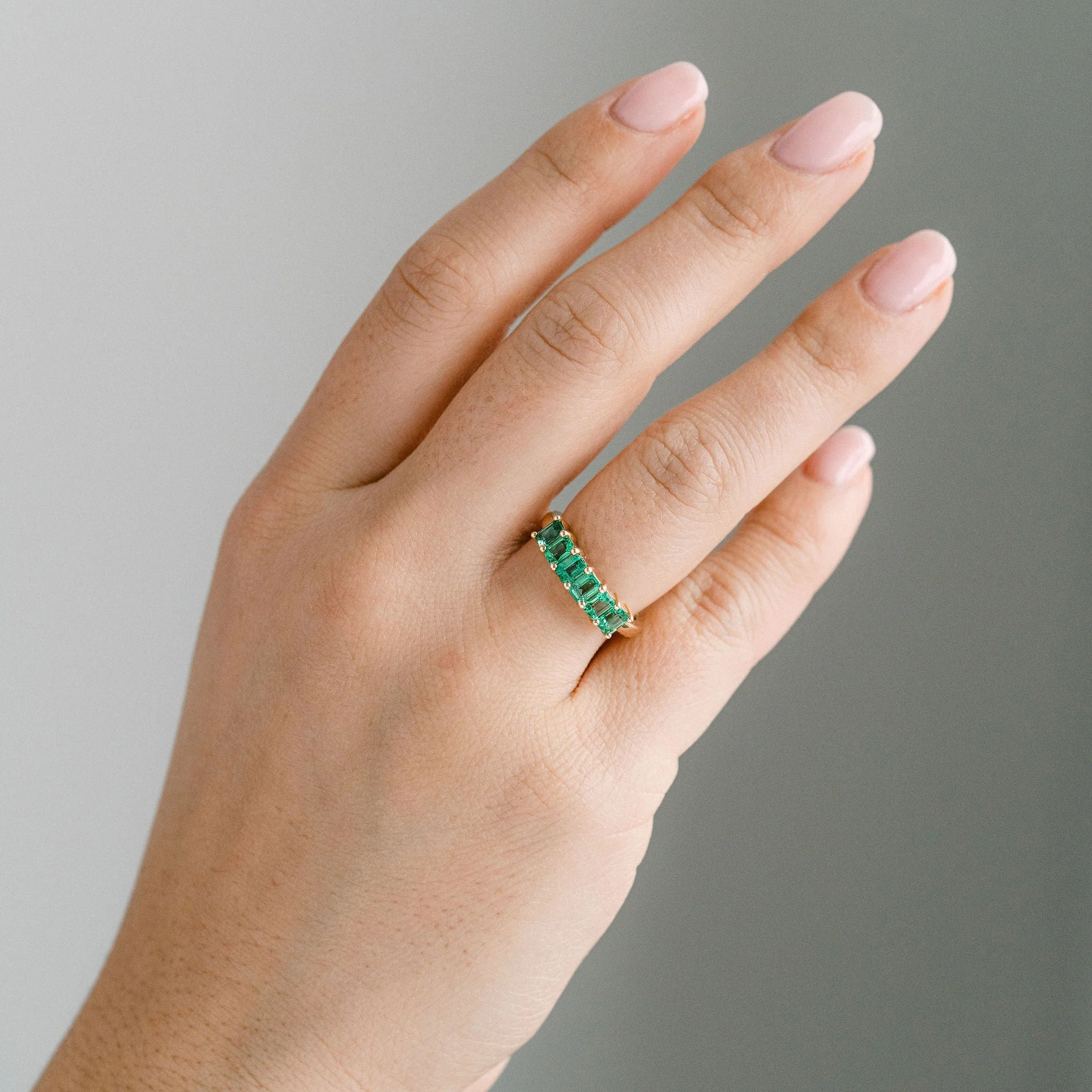 Emerald Cut Emerald Band - Image 6