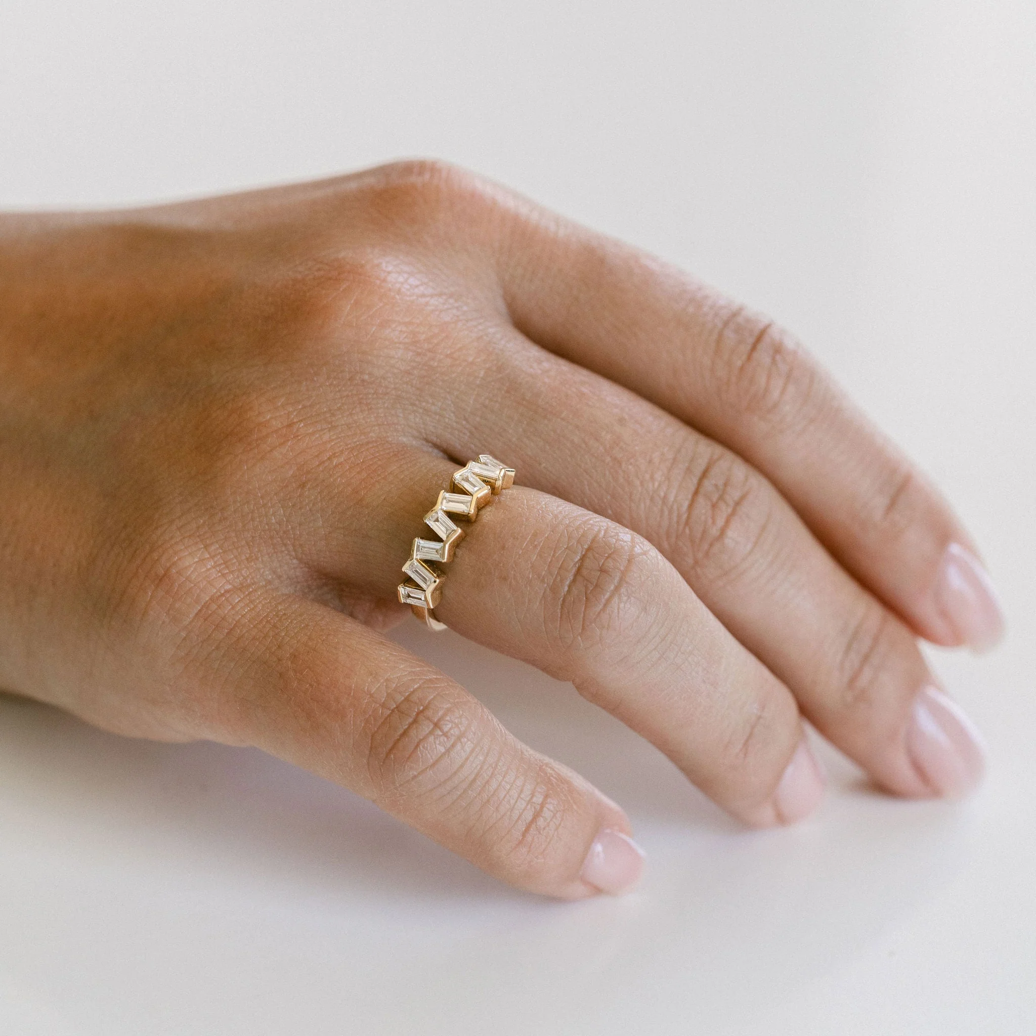 Baguette Bezel Domino Diamond Band - Image 5