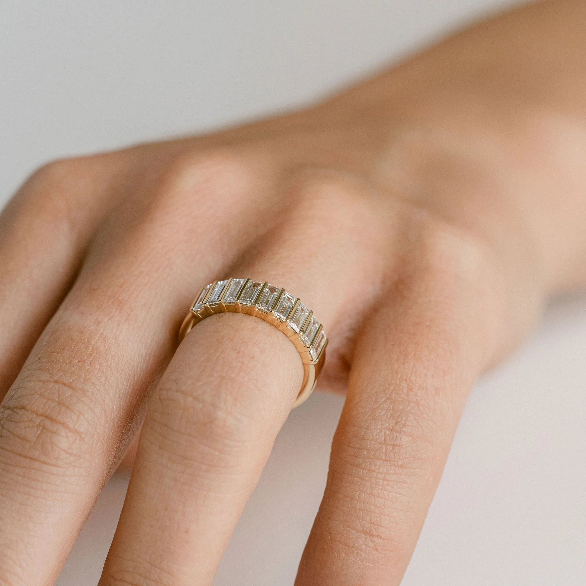 Baguette Diamond Bar Set Band - Image 4