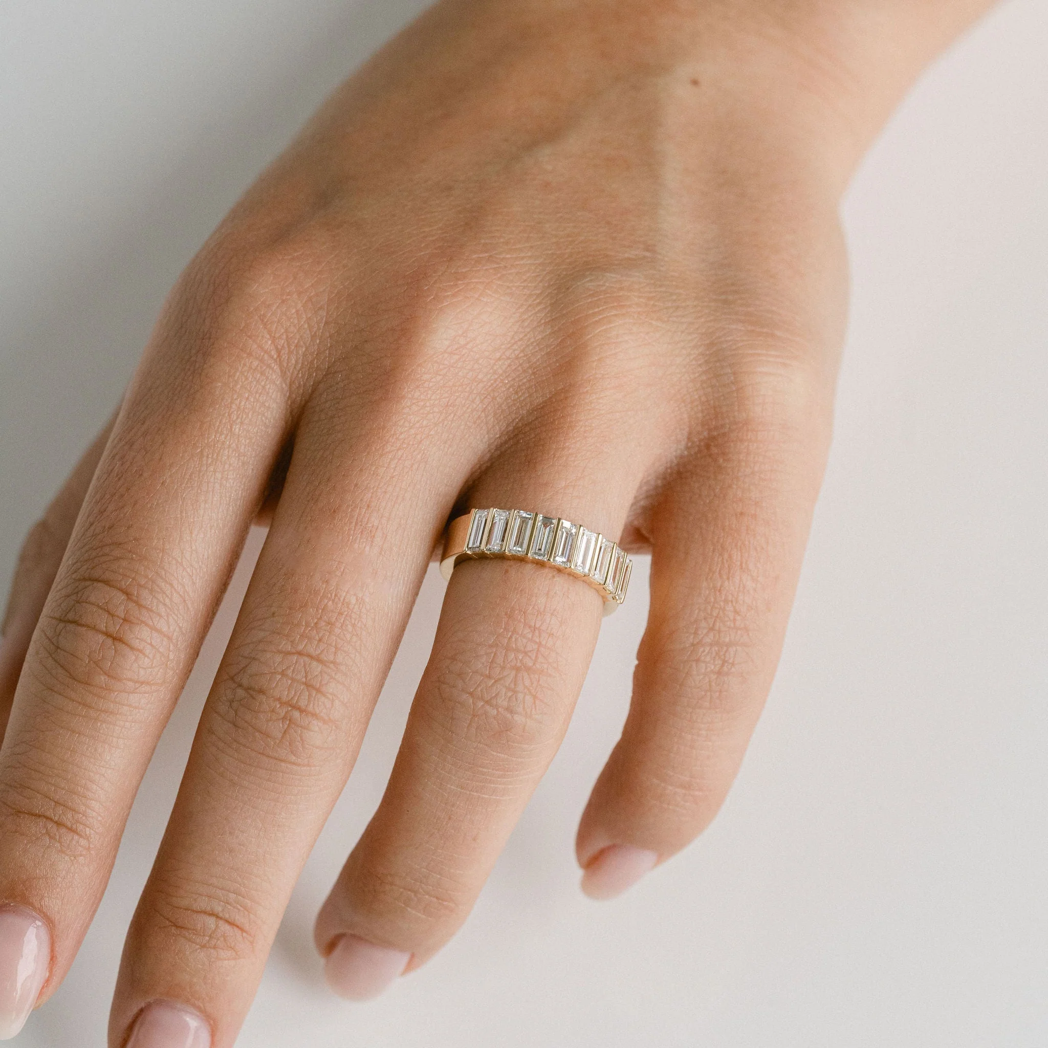 Baguette Diamond Bar Set Band - Image 9