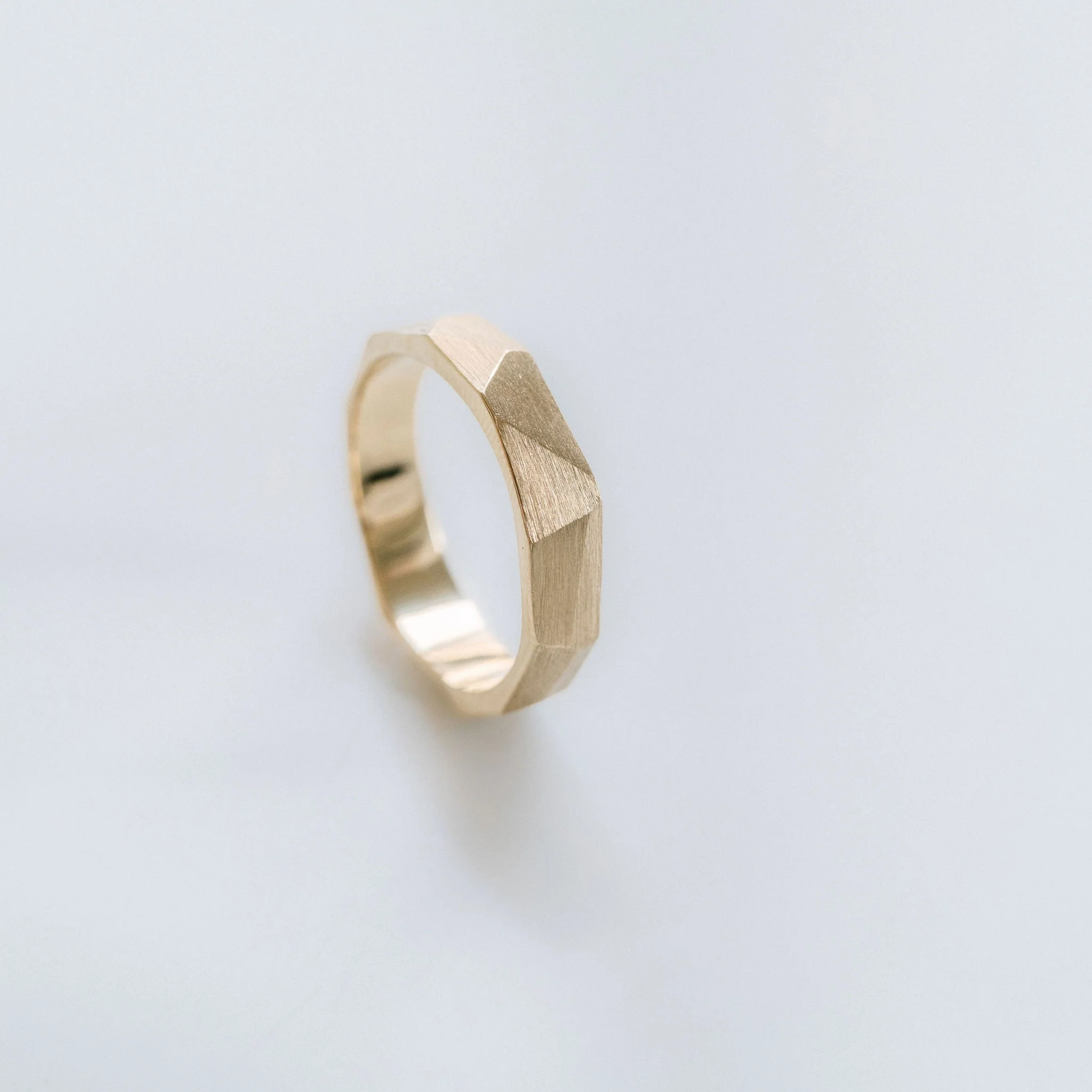 Brushed Faceted Mens Band - Image 11