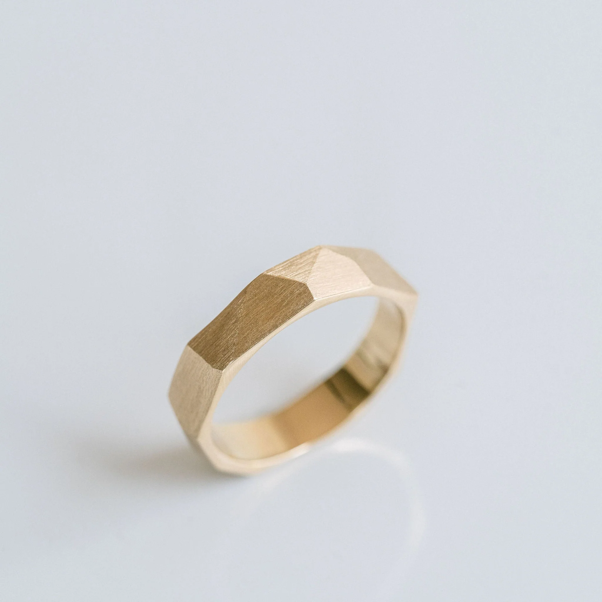 Brushed Faceted Mens Band - Image 3