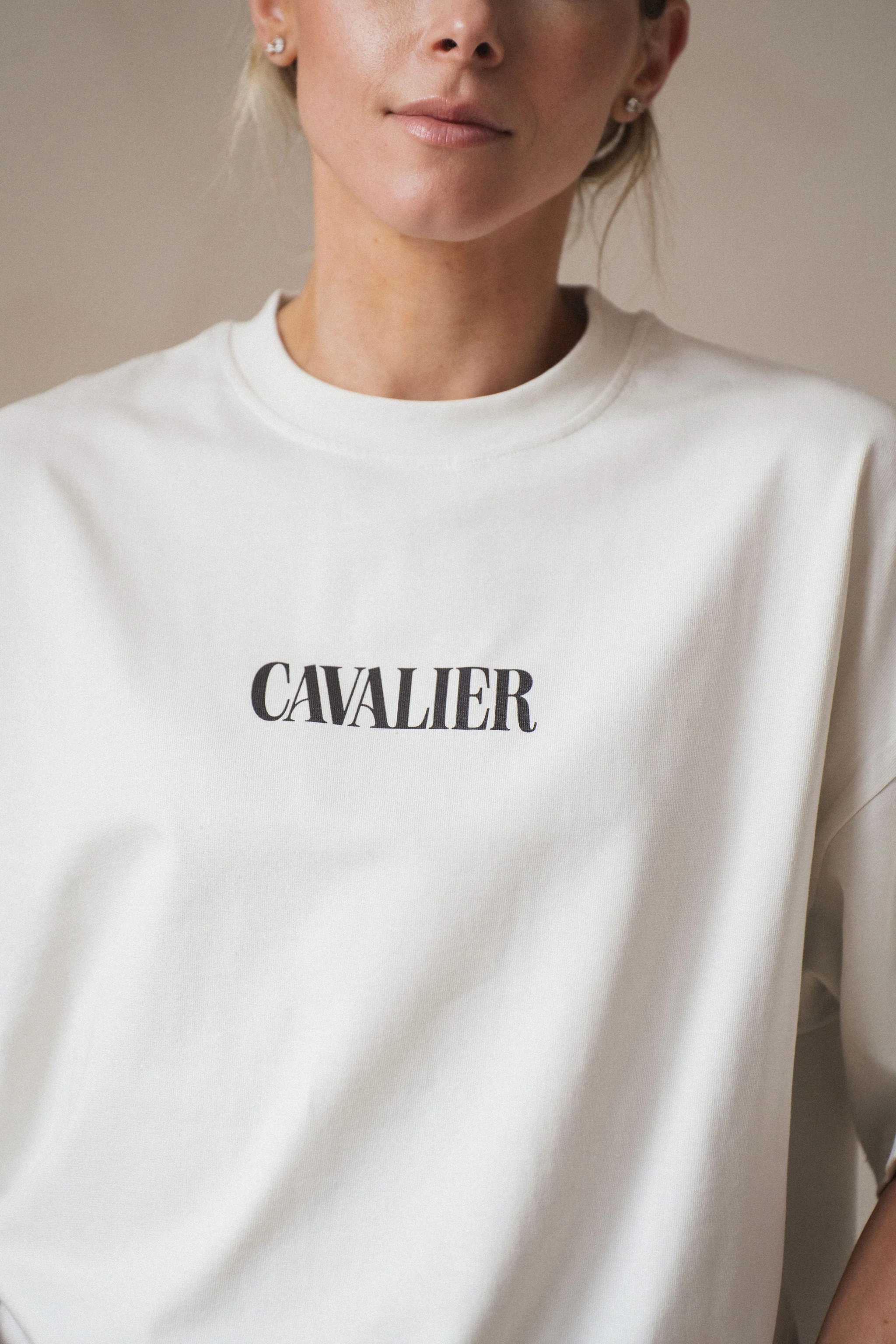 Cavalier Oversized T-Shirt - Cream - Image 4