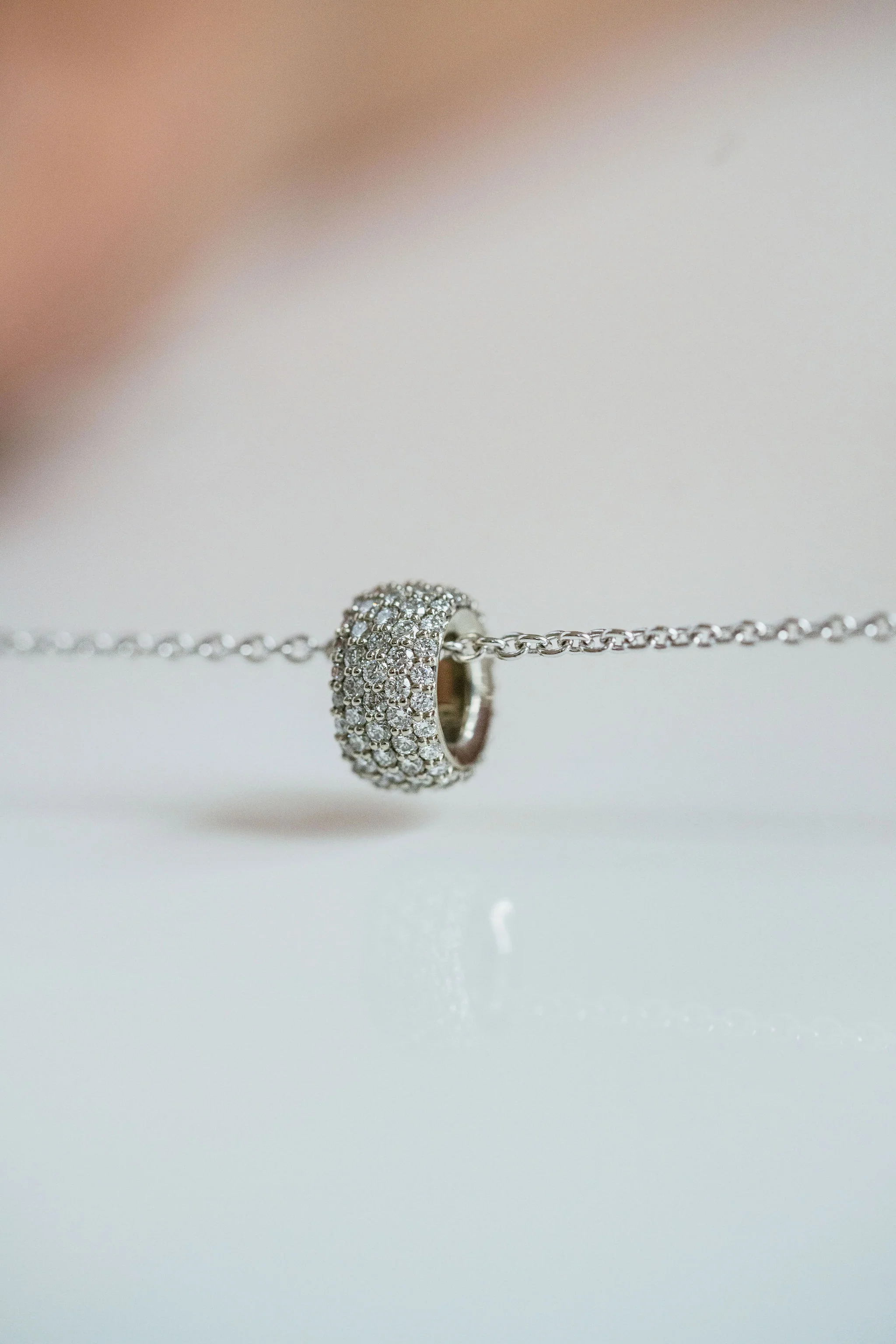 Diamond Pavé Oval Torus Pendant - Image 3