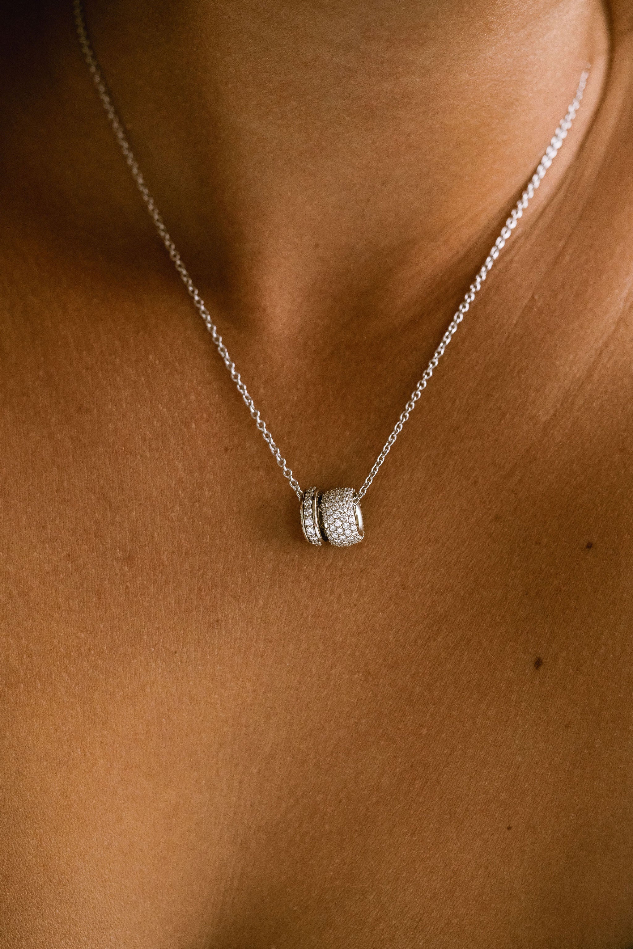 Diamond Pavé Oval Torus Pendant - Image 5