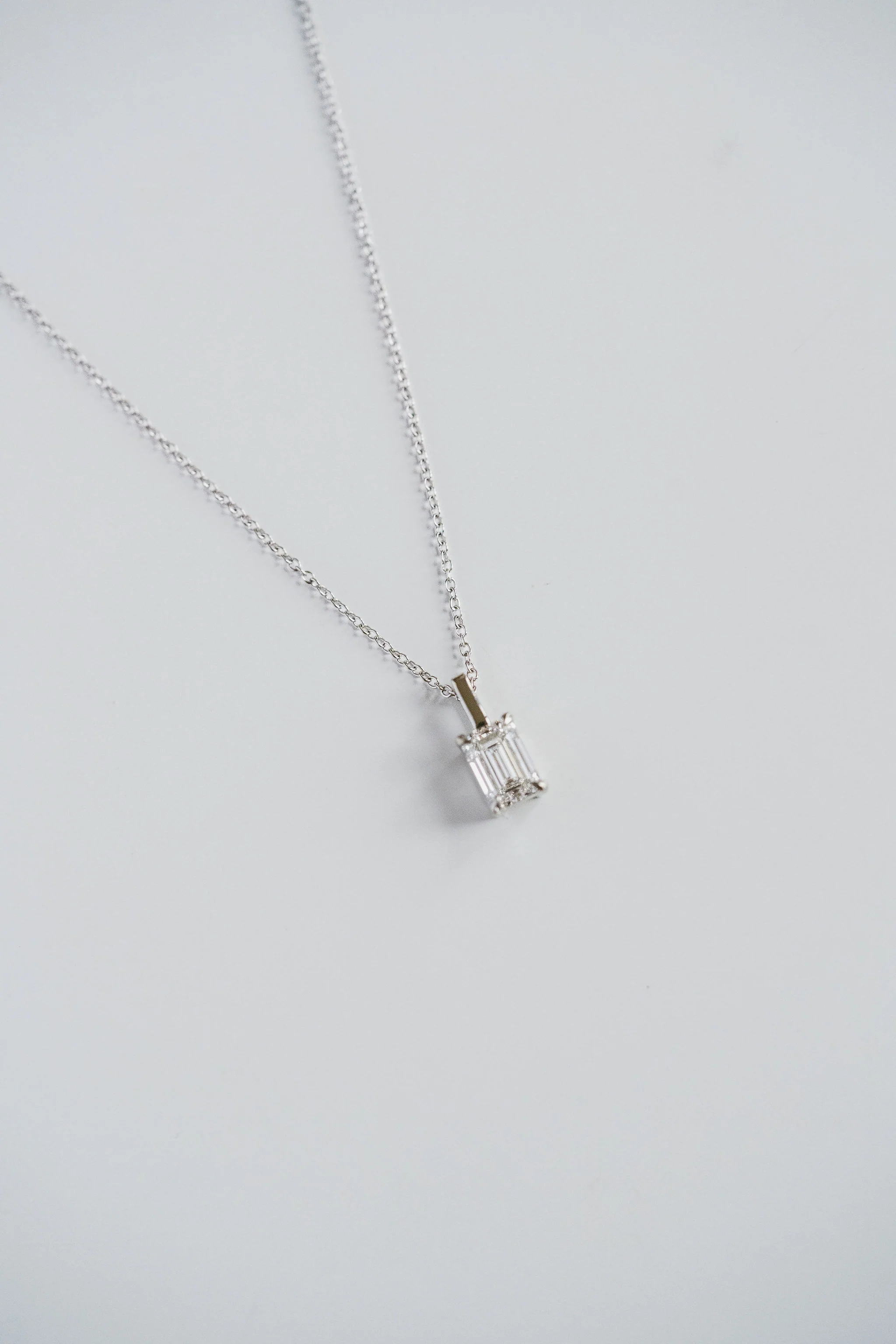 Emerald Cut Diamond Solitaire Box Pendant - Image 5