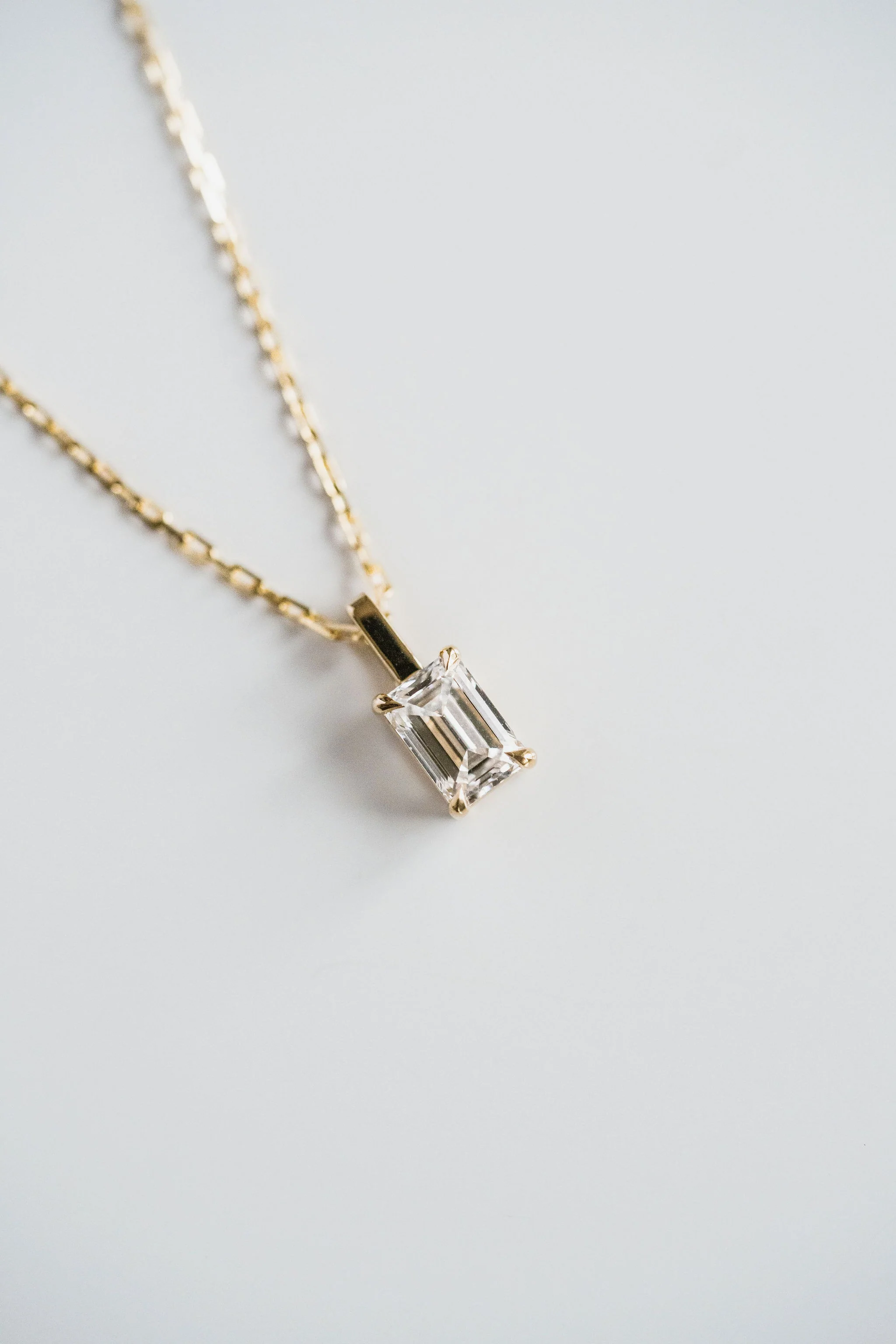 Emerald Cut Diamond Solitaire Box Pendant - Image 8