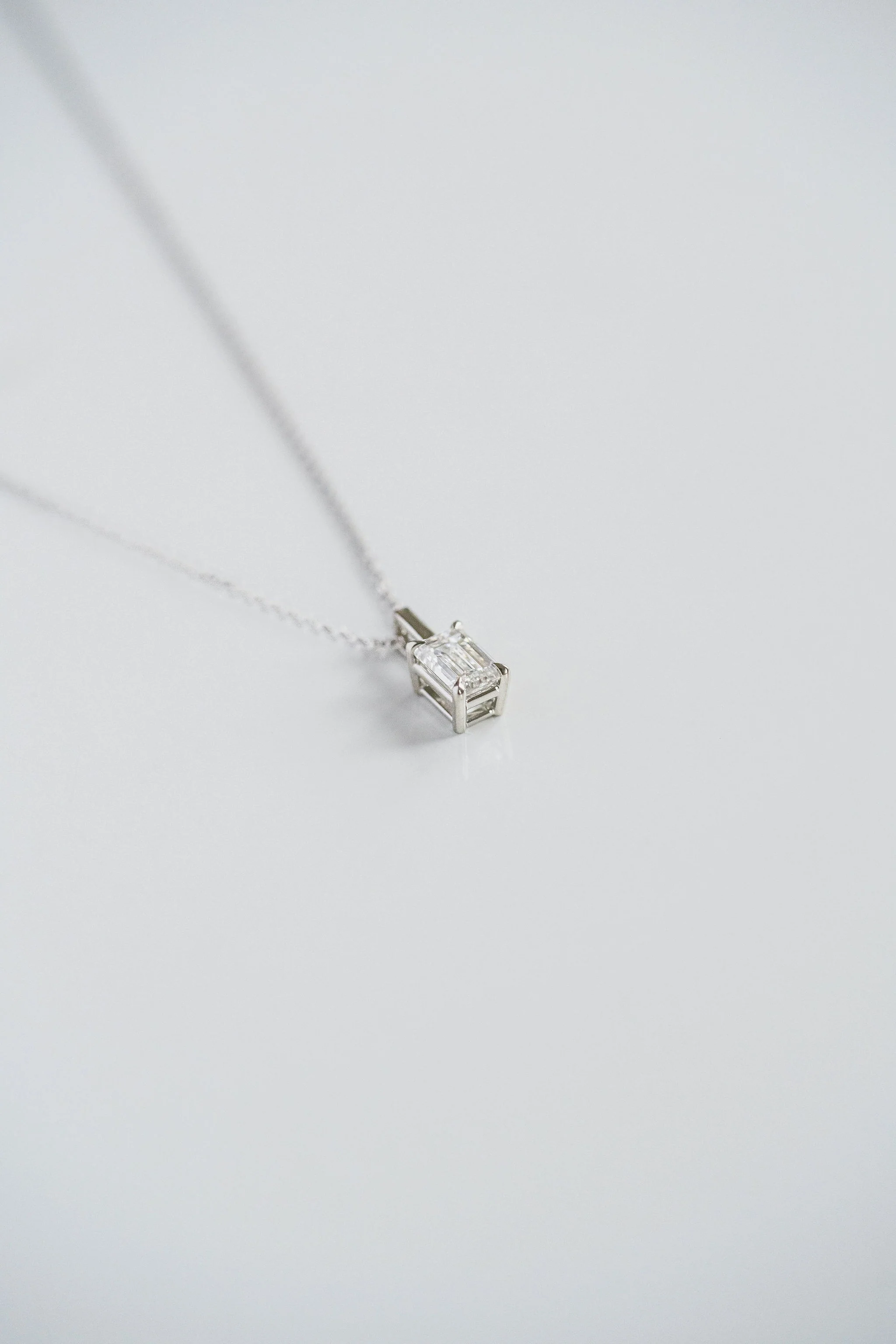 Emerald Cut Diamond Solitaire Box Pendant - Image 9