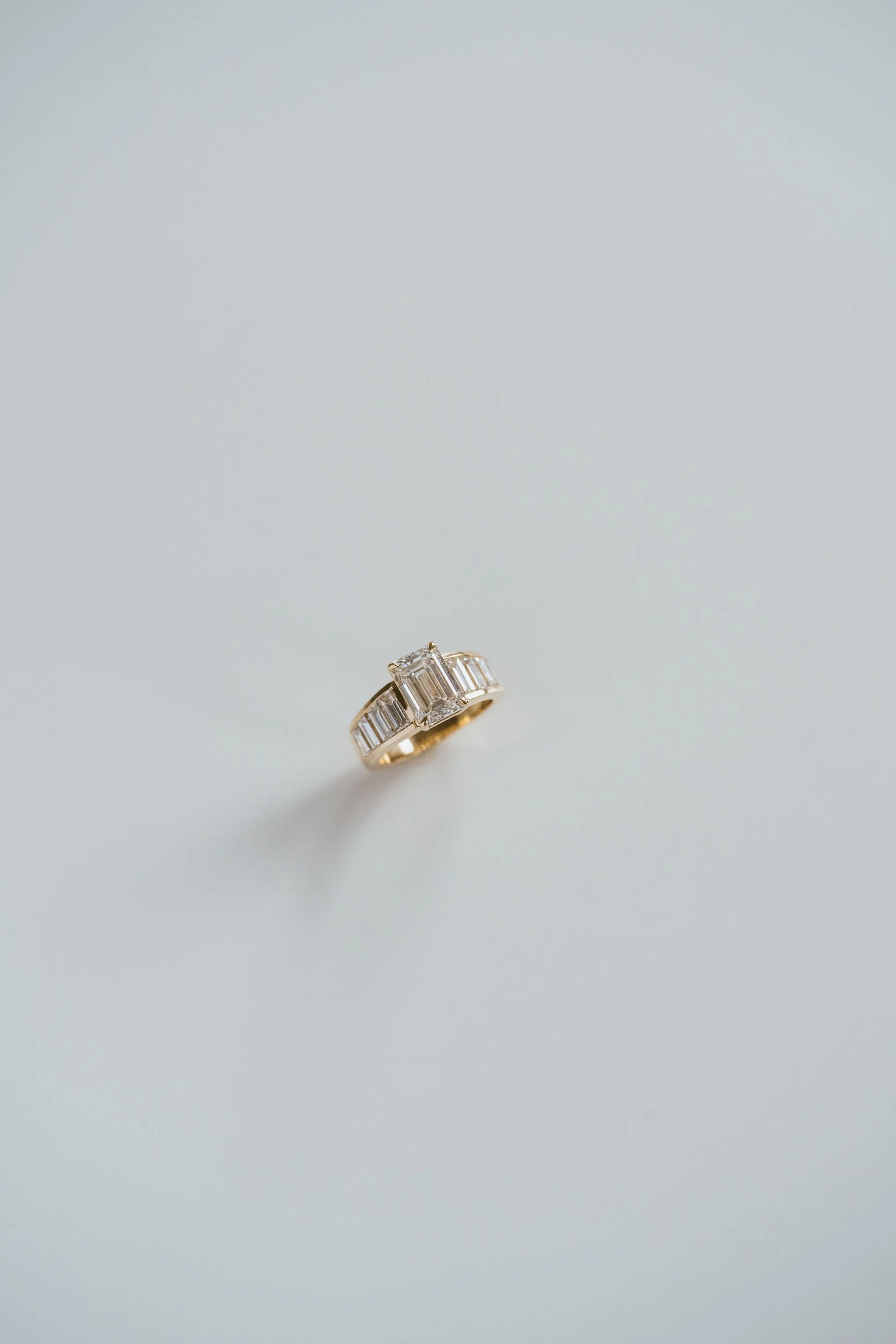 Emerald Cut Diamond With Graduated Baguette Channel Set Accents - Image 5
