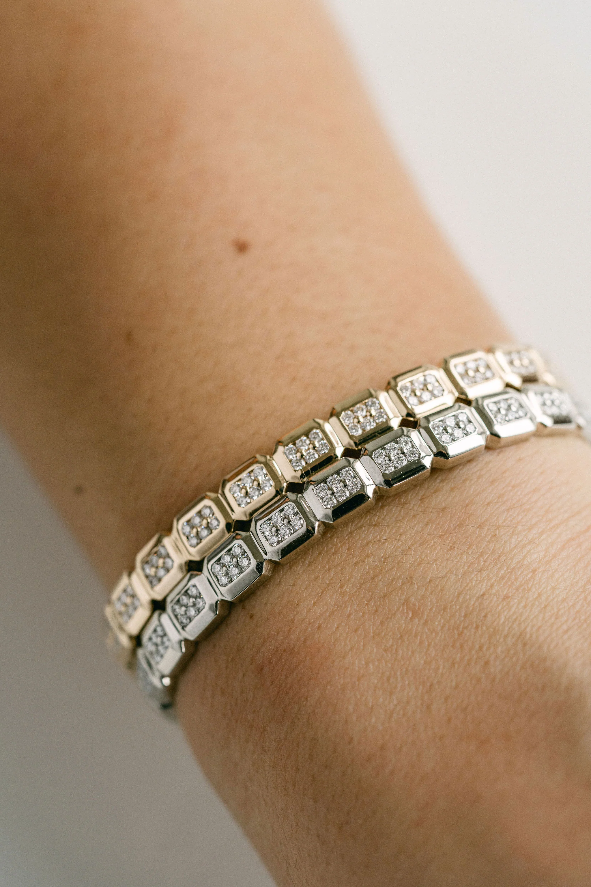 Faceted Geometric Diamond Pavè Cuff - Image 7