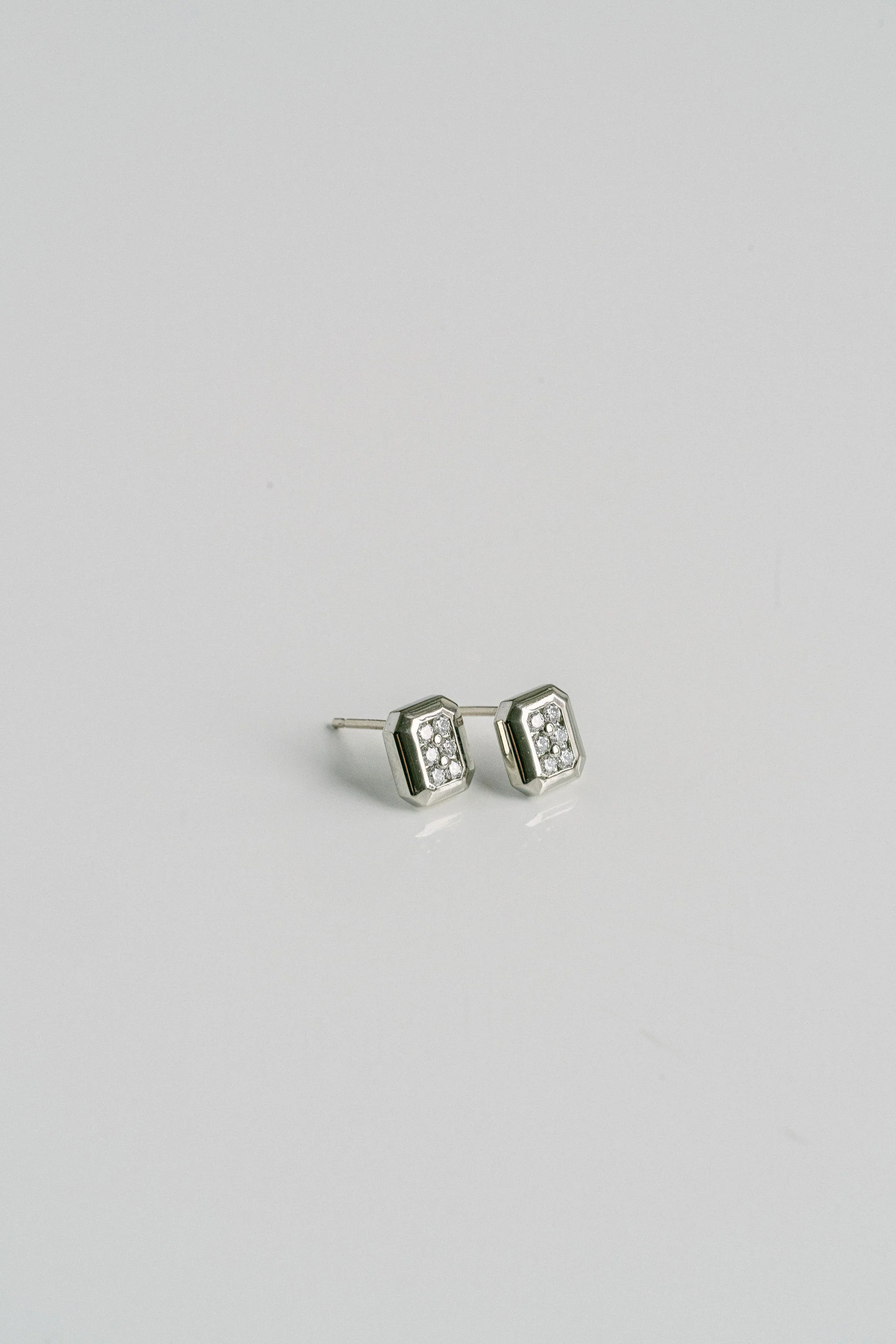 Faceted Geometric Diamond Pavé Studs - Image 4