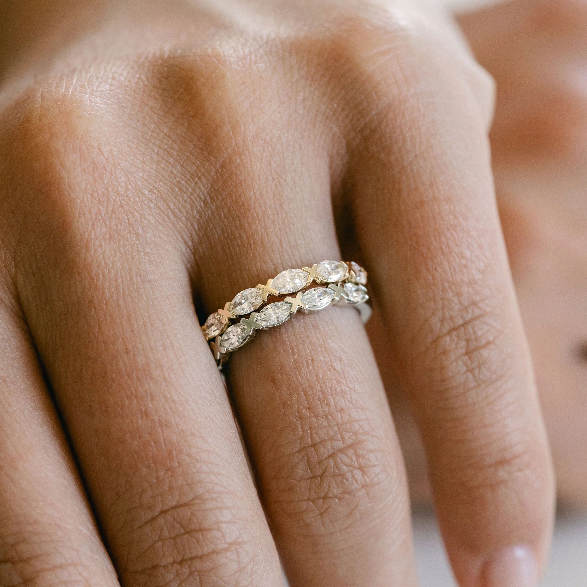 Marquise Cut XO Diamond Band - Image 5