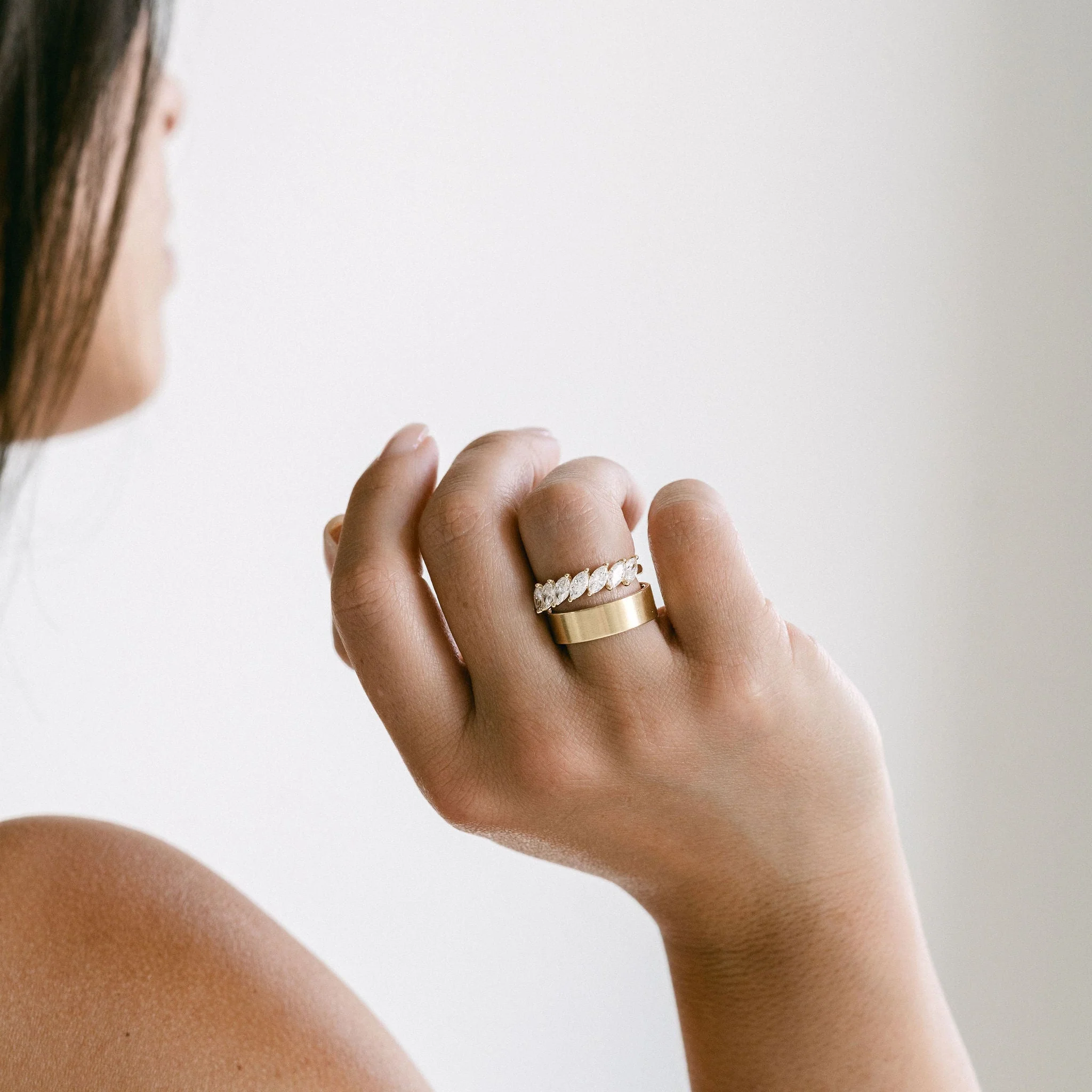 Marquise Diamond Scallop Band - Image 9