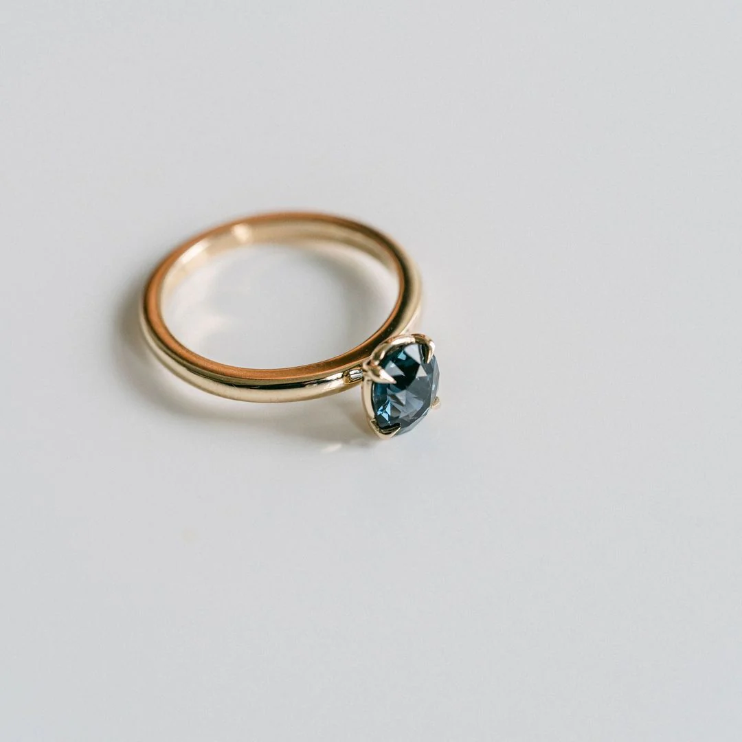 Oval Blue-Green Sapphire Cavalier Solitaire - Image 5