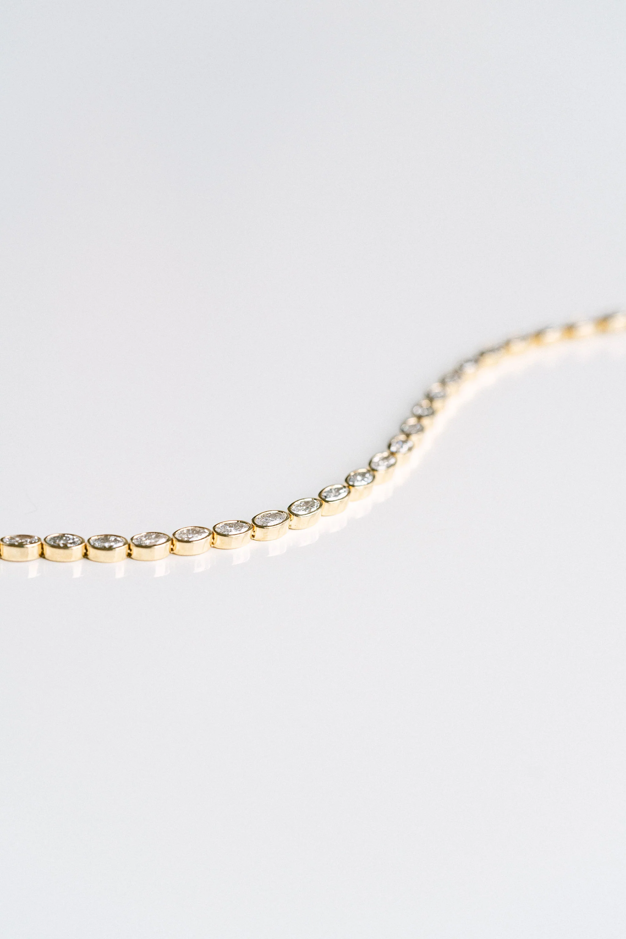 Oval Diamond East-West Bezel Tennis Bracelet - Image 3