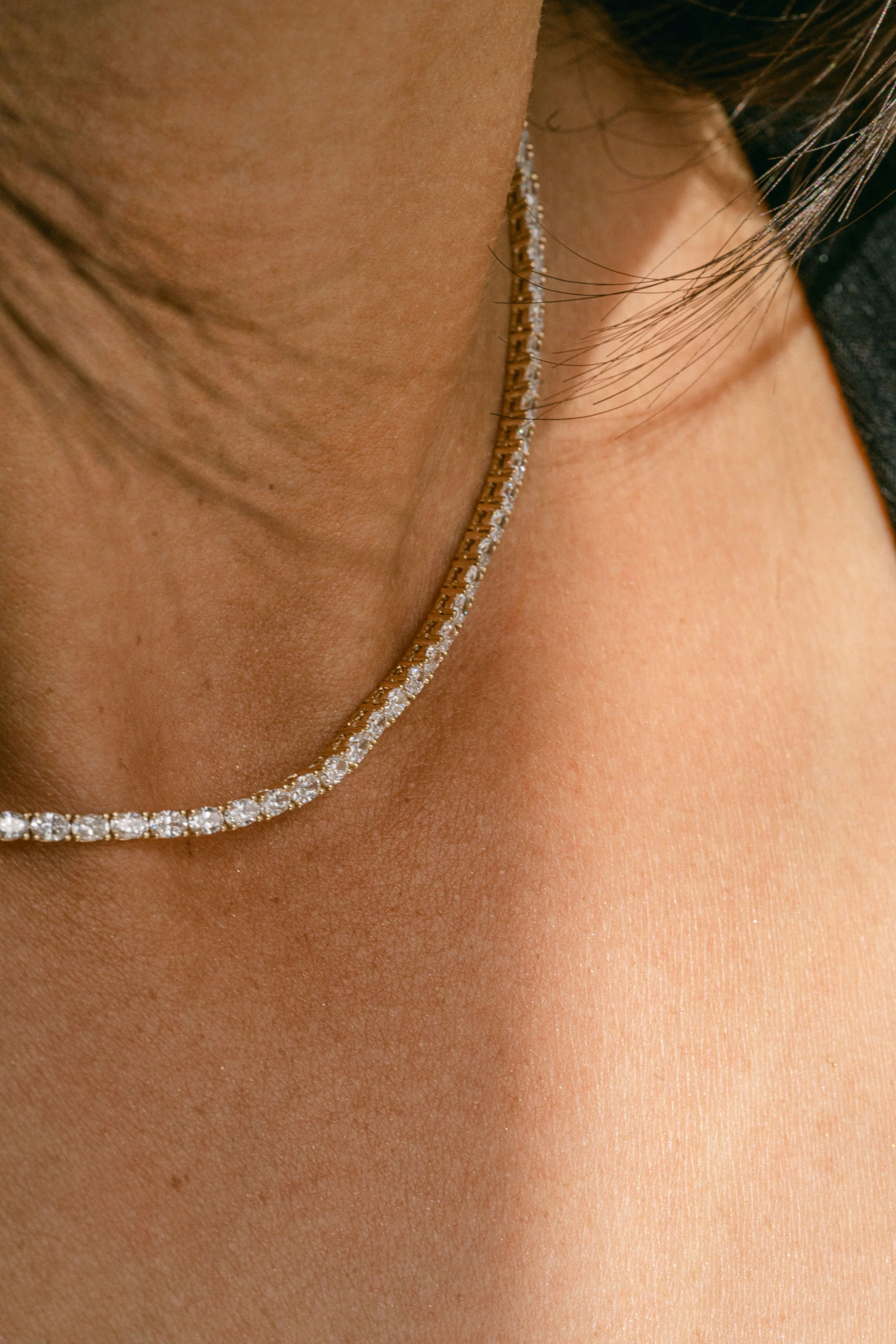 Oval Diamond Tennis Necklace - Image 4