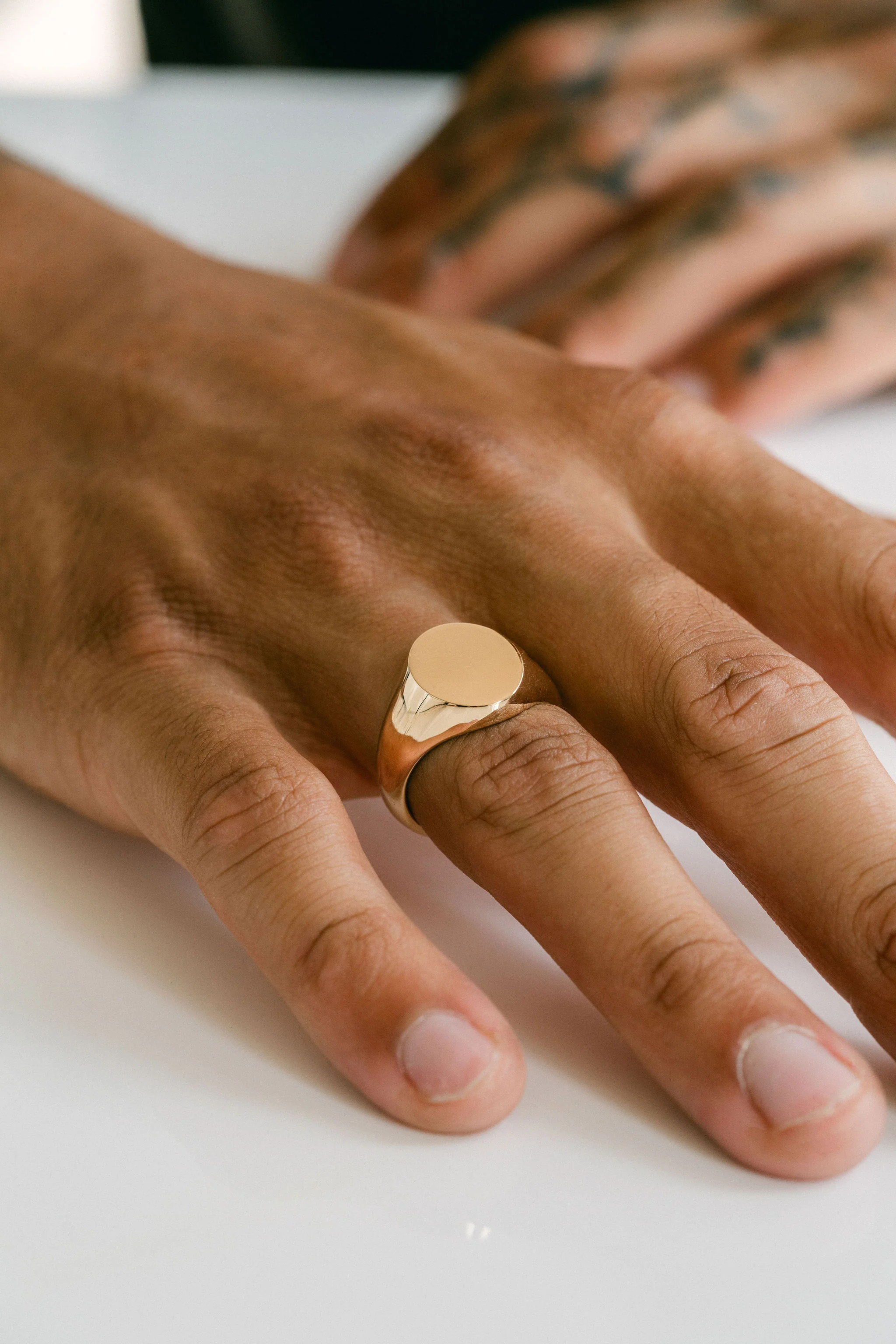 Oval Mens Signet Ring - Image 4