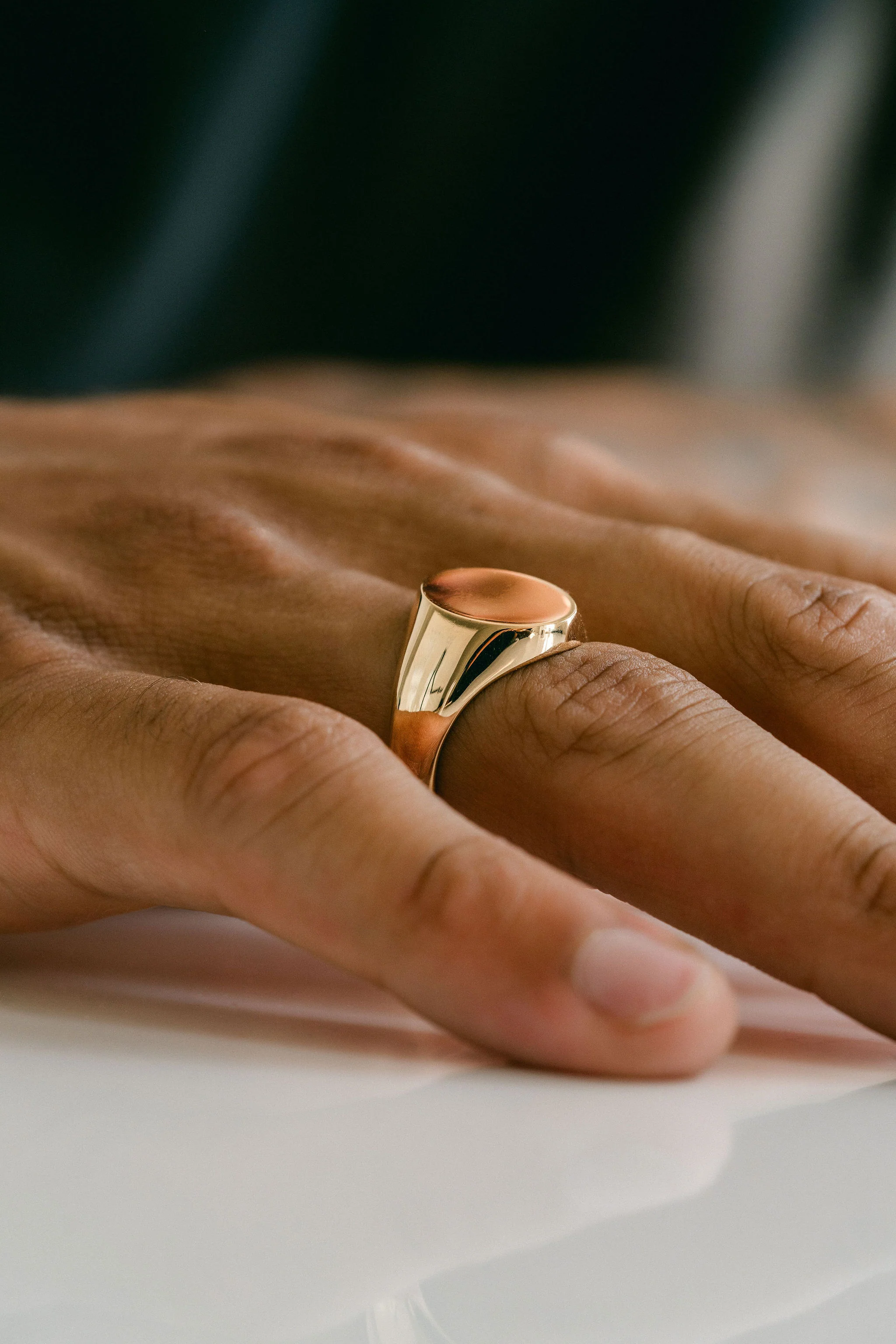 Oval Mens Signet Ring - Image 6