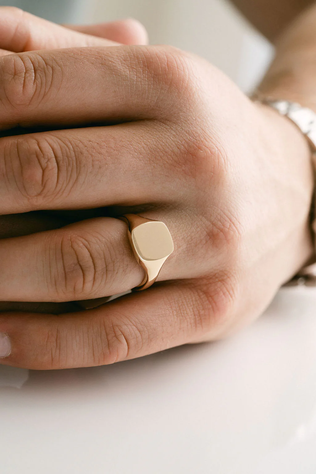 Rectangular Mens Signet Ring - Image 4