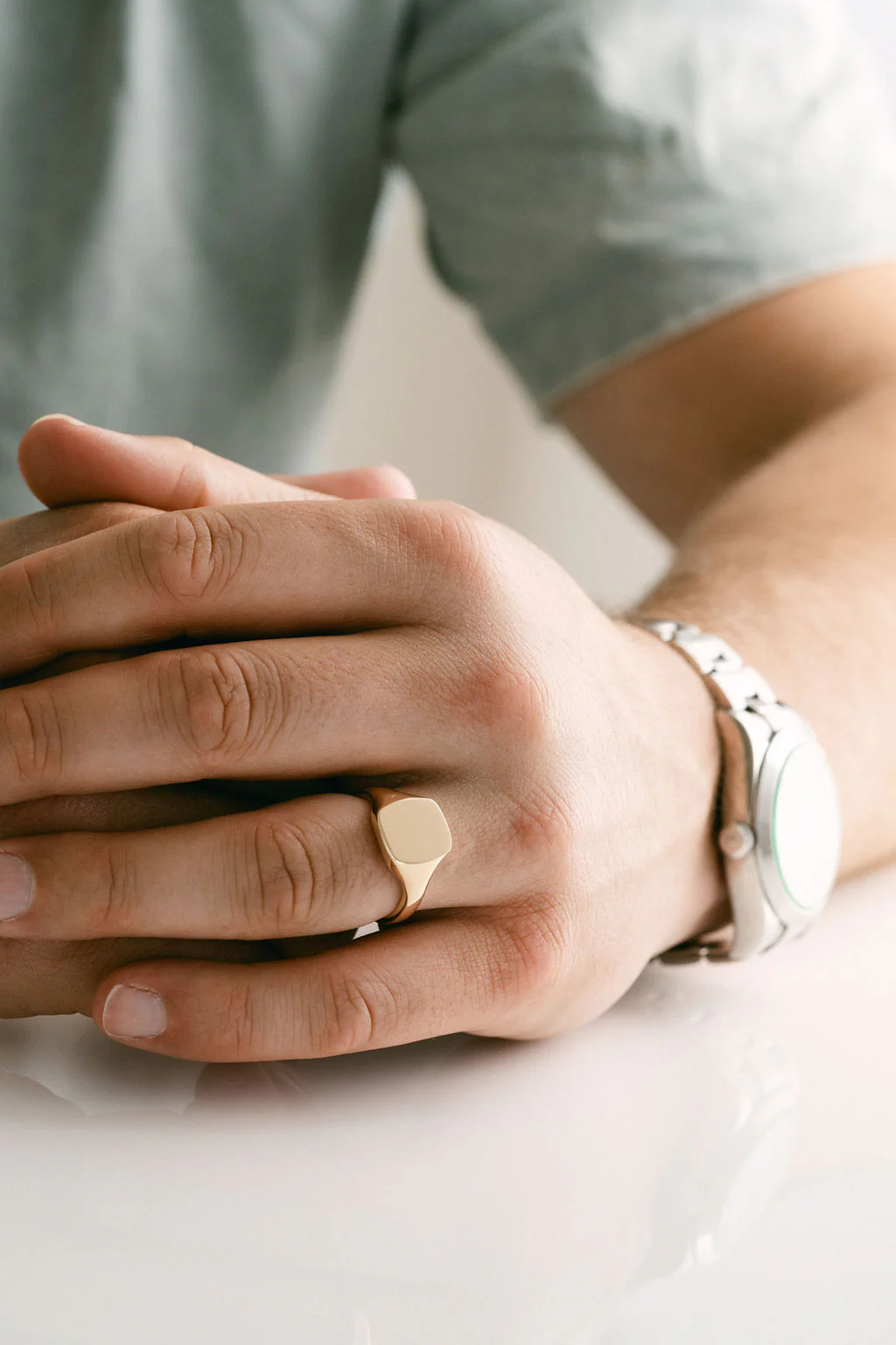 Rectangular Mens Signet Ring - Image 6
