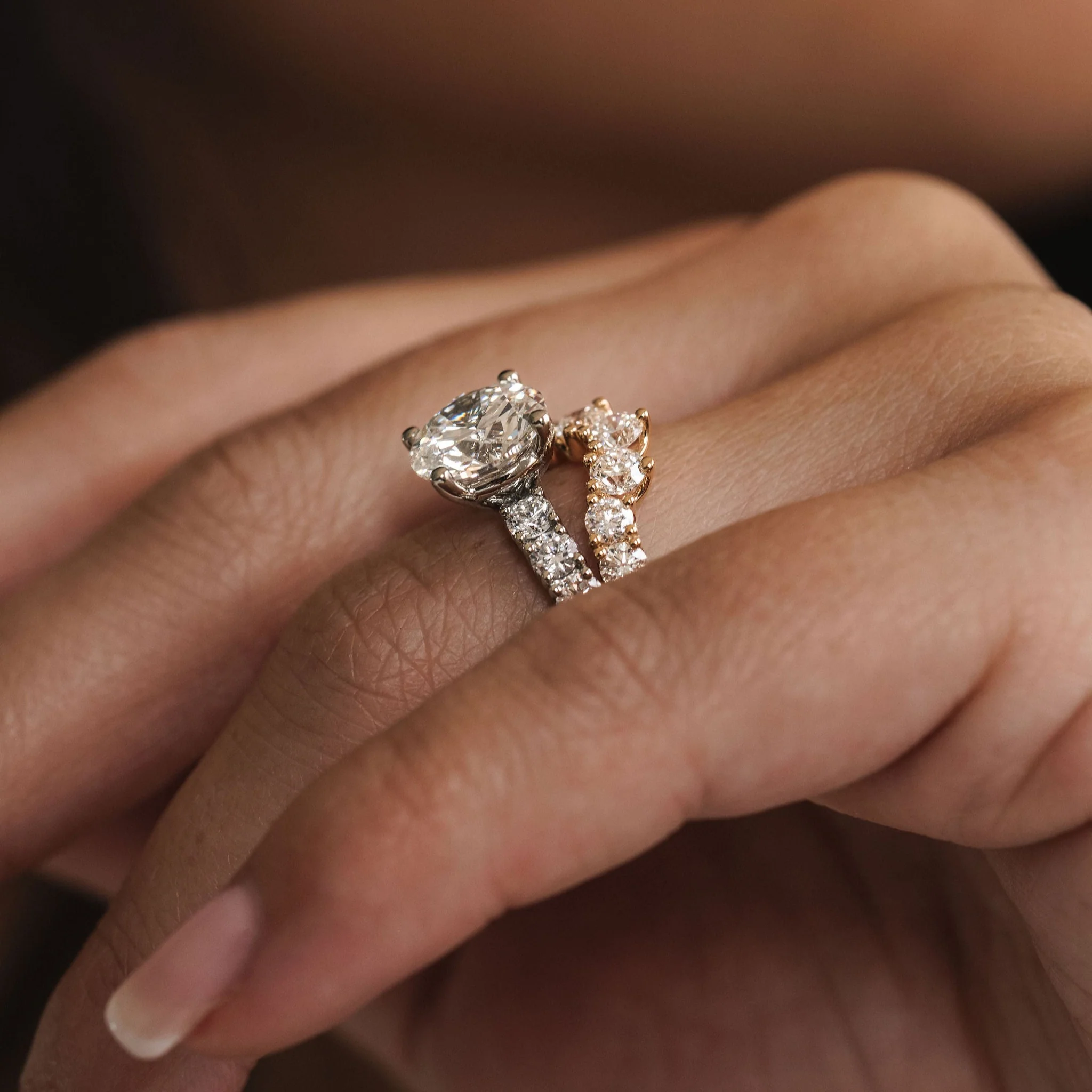 Round Brilliant Diamond Dahlia Ring - Image 6