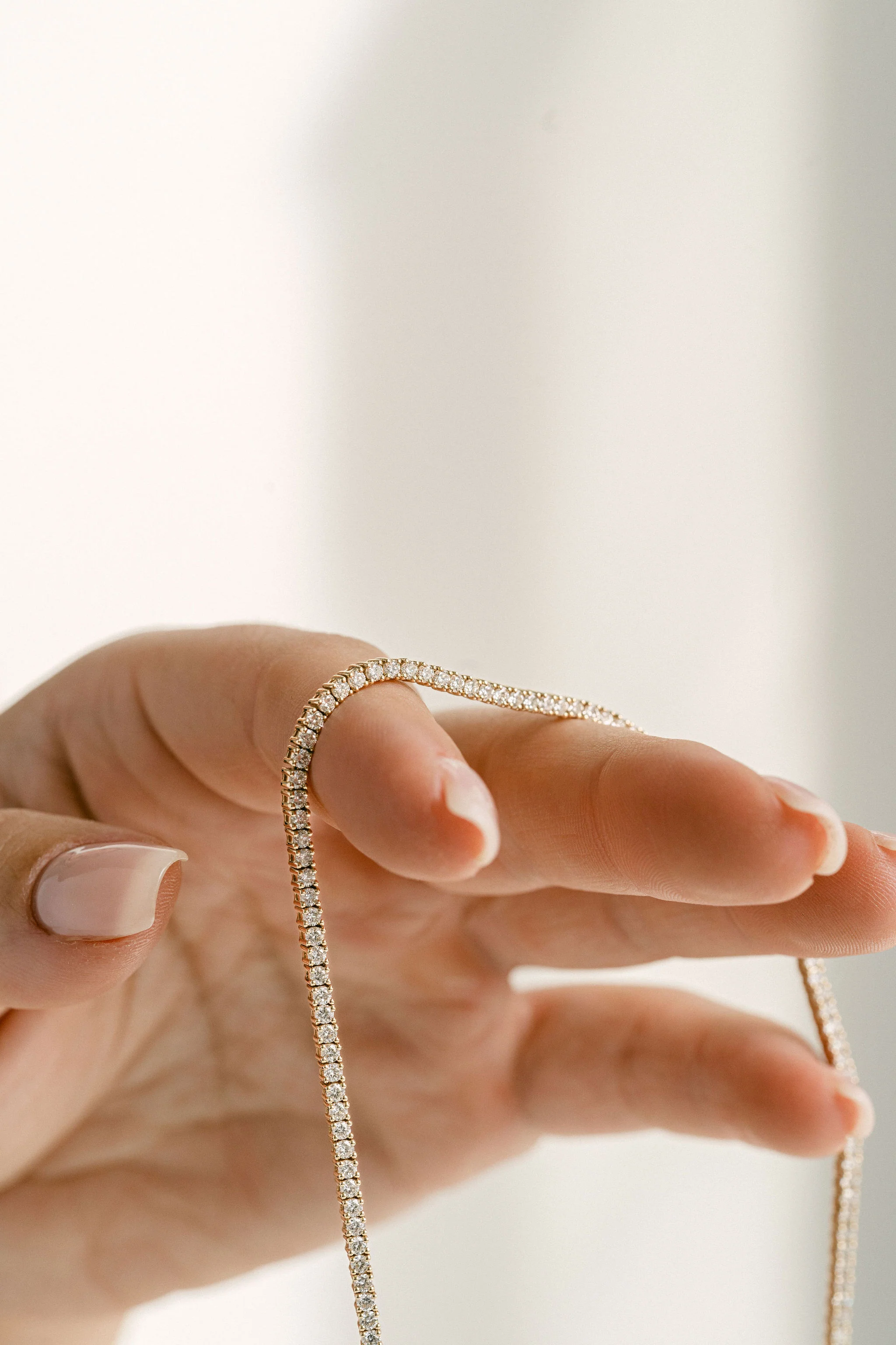 Round Diamond Tennis Necklace - Image 5