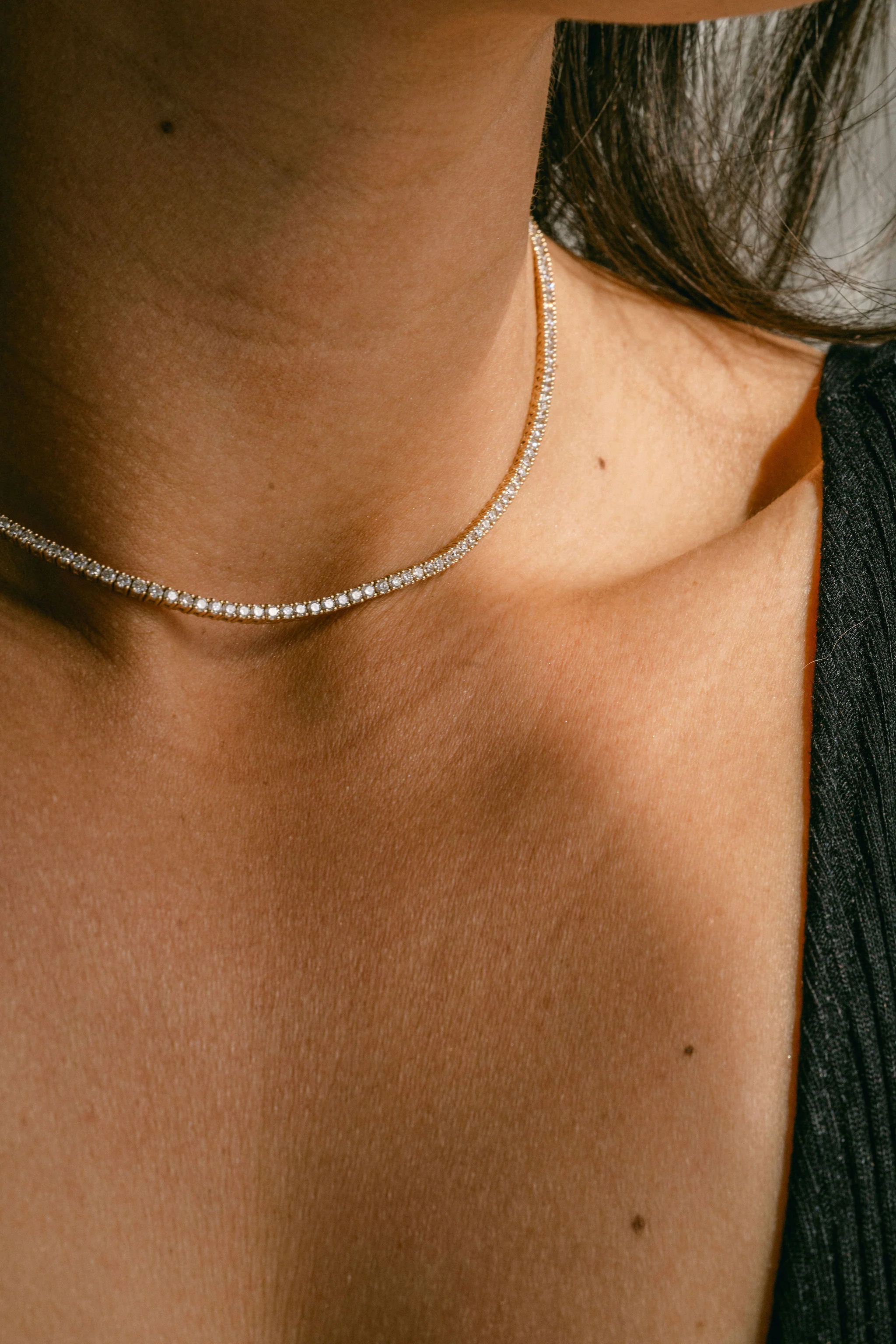 Round Diamond Tennis Necklace - Image 6