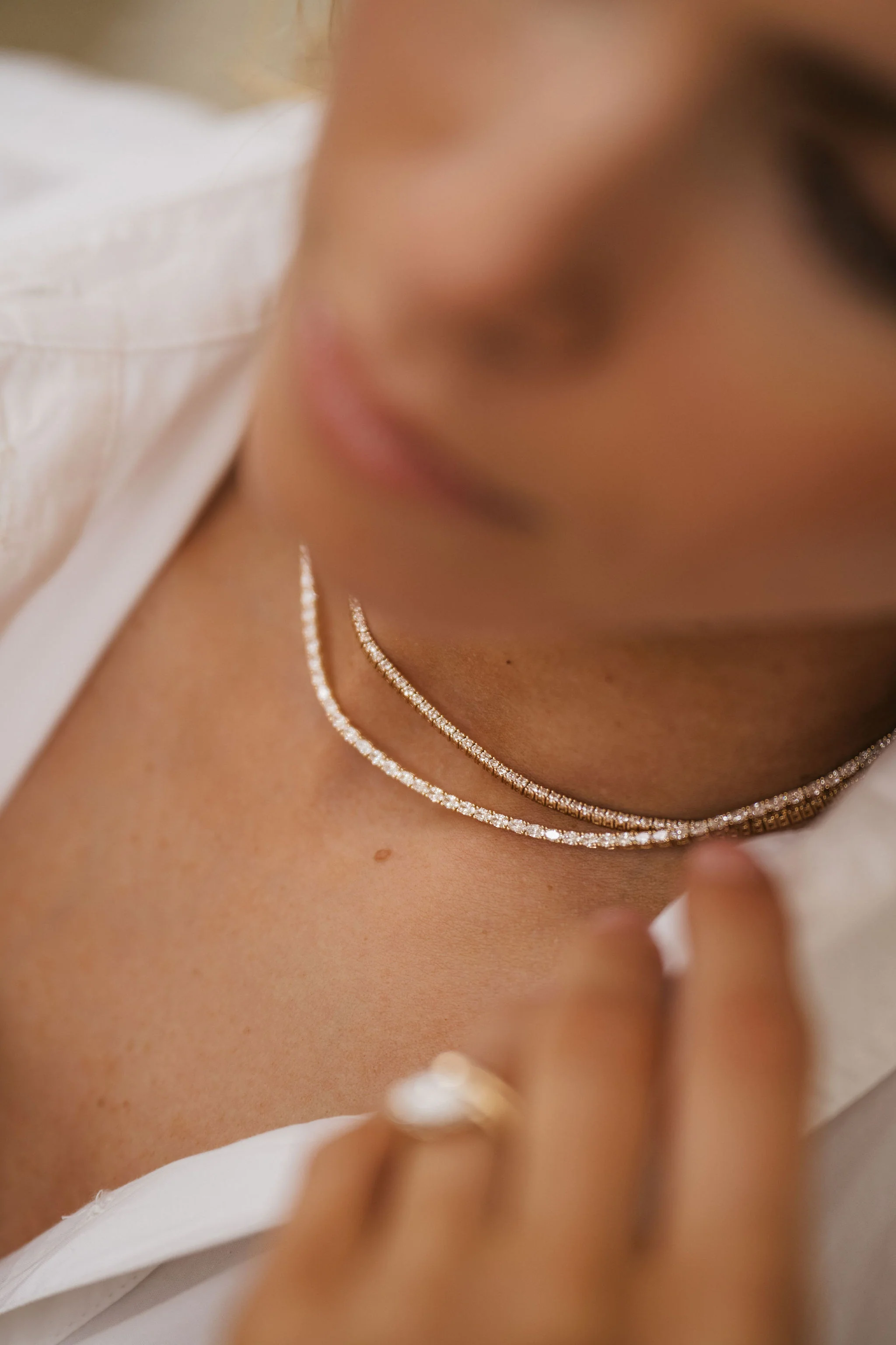 Round Diamond Tennis Necklace - Image 7