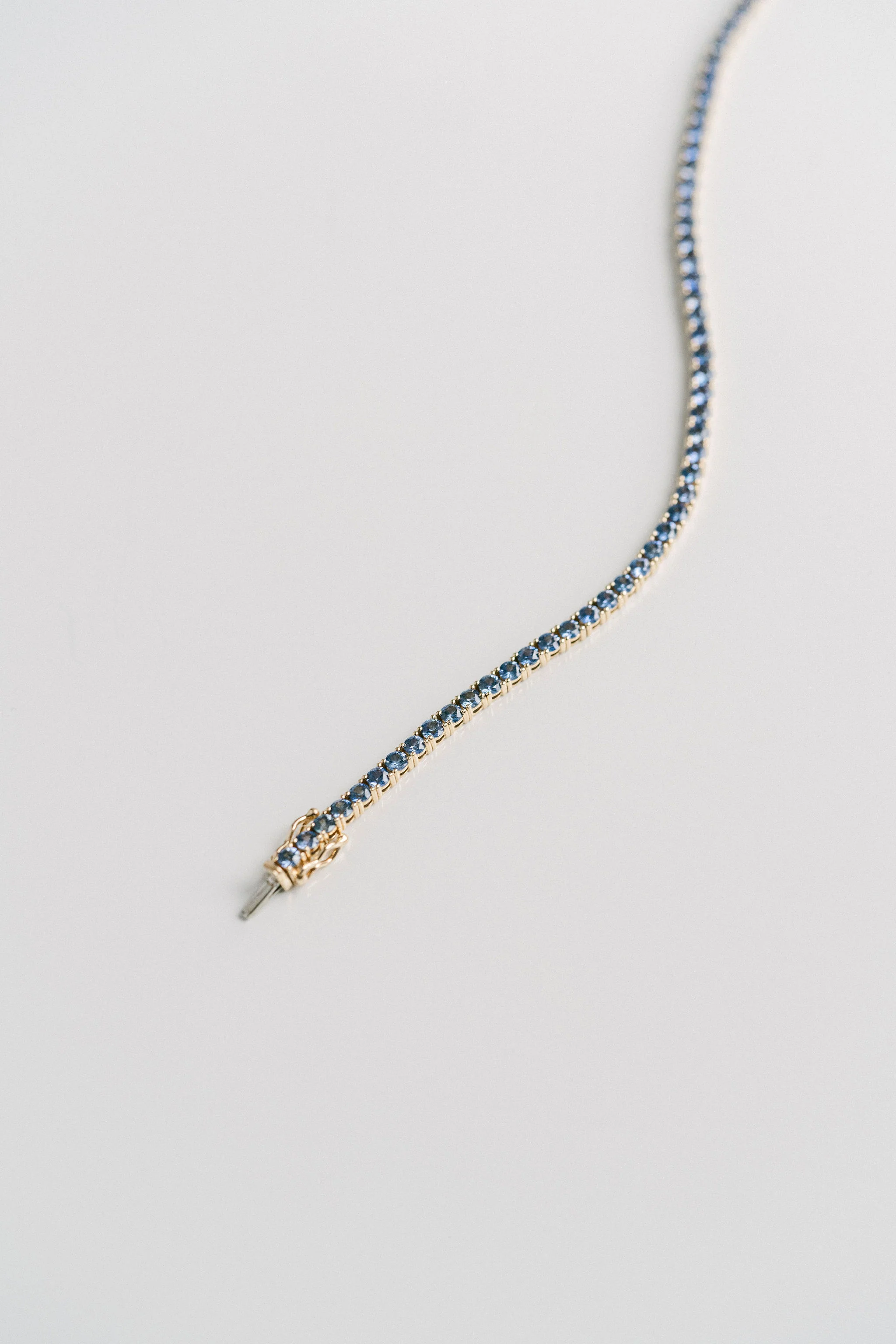 Round Blue Sapphire Tennis Bracelet - Image 3